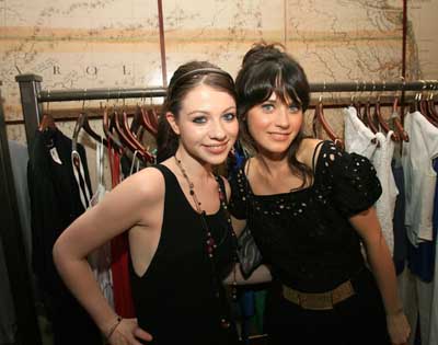 Michelle Trachtenberg and Zooey Deschanel at Lucky Magazine Party